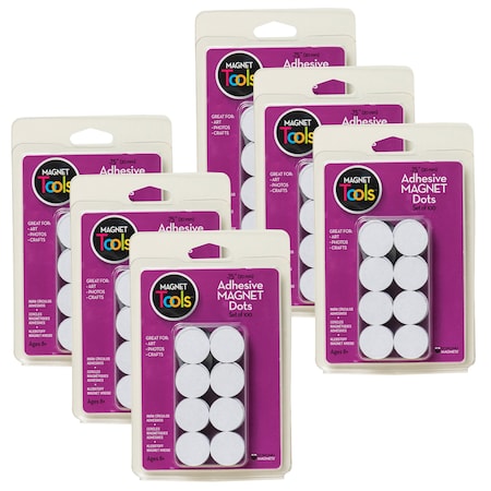 Adhesive Magnet Dots, 0.75, 100 Per Pack, PK6
